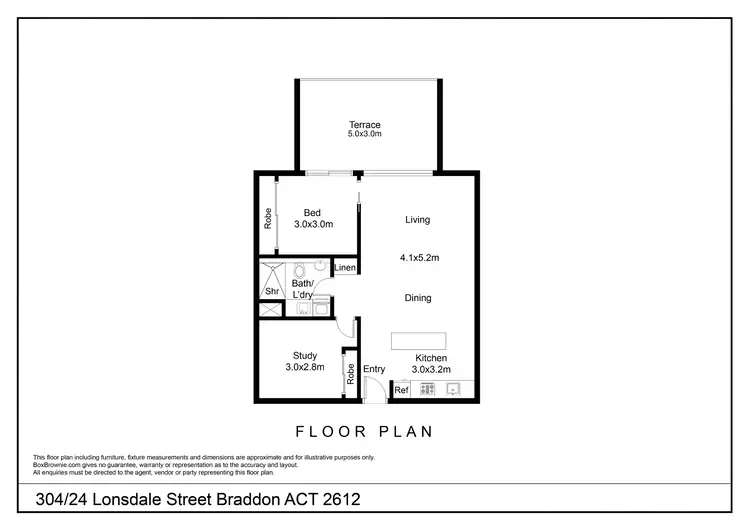 Floorplan of Homely apartment listing, 304/24 Lonsdale Street, Braddon ACT 2612