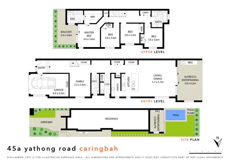Floorplan of Homely semi-detached listing, 45A Yathong Road, Caringbah NSW 2229