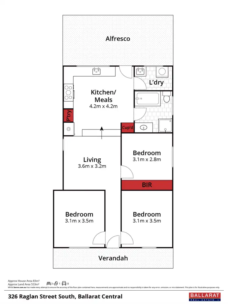 Floorplan of Homely house listing, 326 Raglan Street South, Ballarat Central VIC 3350