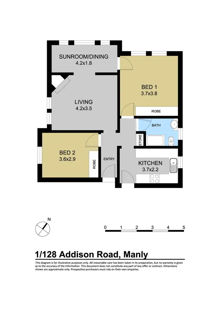 Floorplan of Homely apartment listing, 1/128 Addison Road, Manly NSW 2095