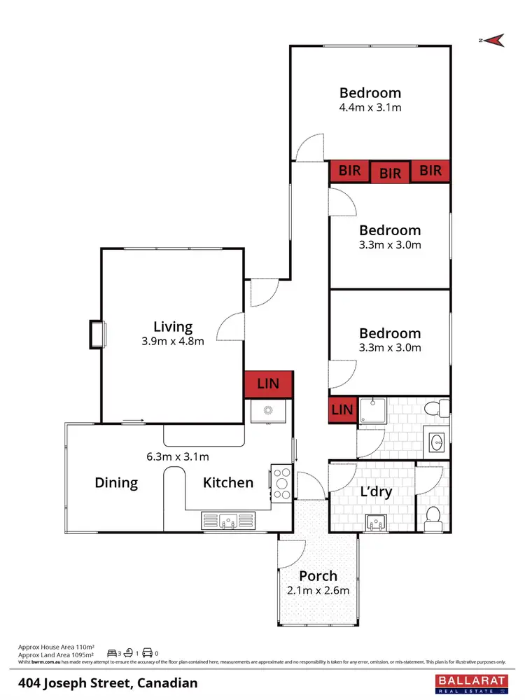 Floorplan of Homely house listing, 404 Joseph Street, Canadian VIC 3350