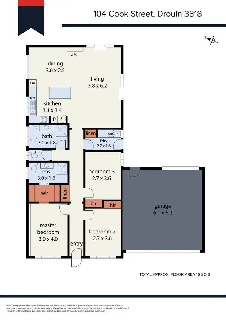 Floorplan of Homely house listing, 104 Cook Street, Drouin VIC 3818