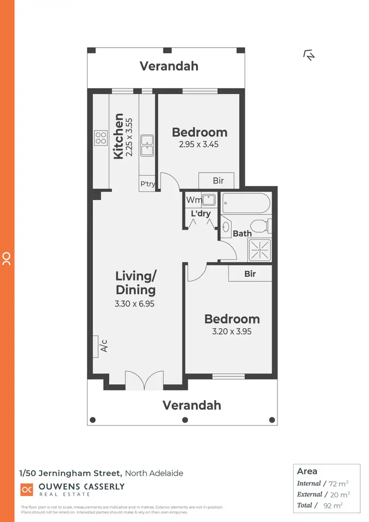 Floorplan of Homely unit listing, 1/50 Jerningham Street, North Adelaide SA 5006