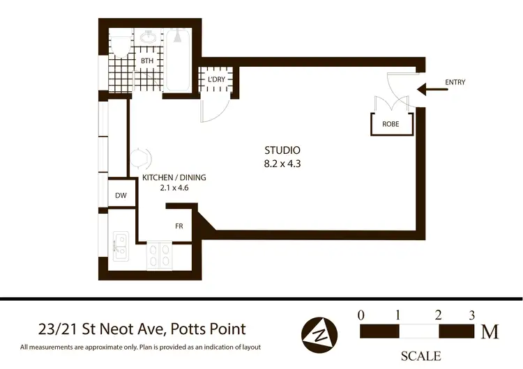 Floorplan of Homely apartment listing, 23/21 St Neot Avenue, Potts Point NSW 2011