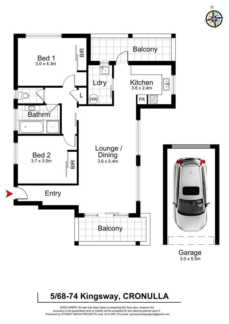 Floorplan of Homely unit listing, 5/68-74 Kingsway, Cronulla NSW 2230