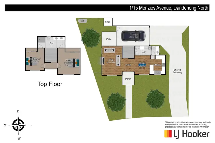 Floorplan of Homely unit listing, 1/15 Menzies Avenue, Dandenong North VIC 3175