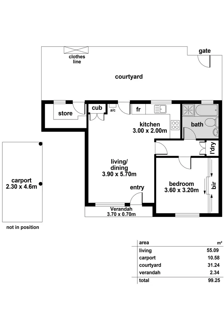 Floorplan of Homely unit listing, 11/40-42 Sydney Street, Glenside SA 5065