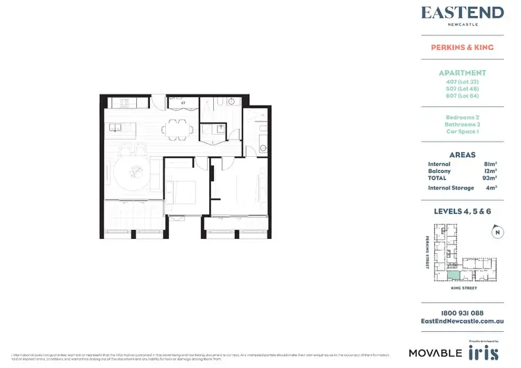Floorplan of Homely apartment listing, 307/11 Perkins Street, Newcastle NSW 2300