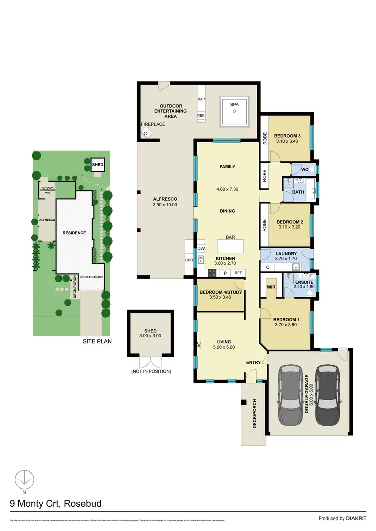 Floorplan of Homely house listing, 9 Monty Court, Rosebud VIC 3939