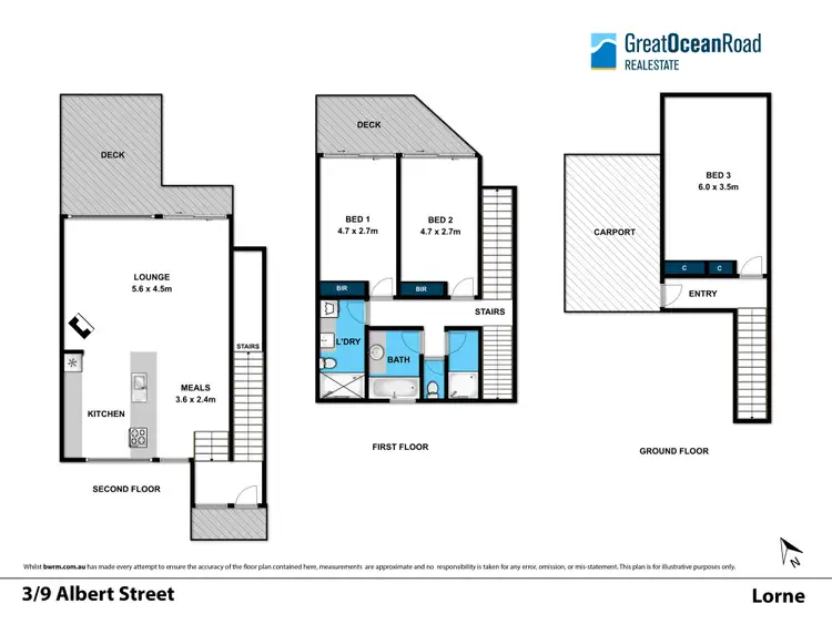 Floorplan of Homely townhouse listing, 3/9 Albert Street, Lorne VIC 3232