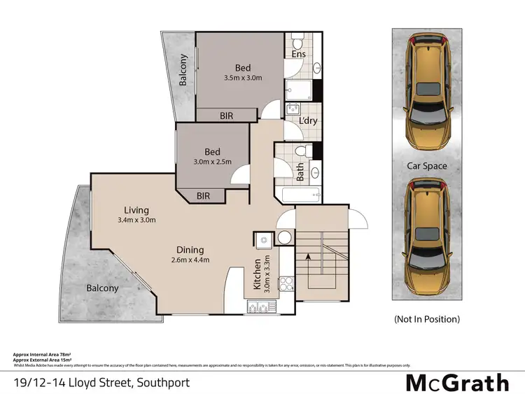 Floorplan of Homely apartment listing, 19/12-14 Lloyd Street, Southport QLD 4215