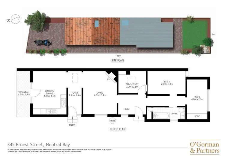Floorplan of Homely semi-detached listing, 345 Ernest Street, Neutral Bay NSW 2089