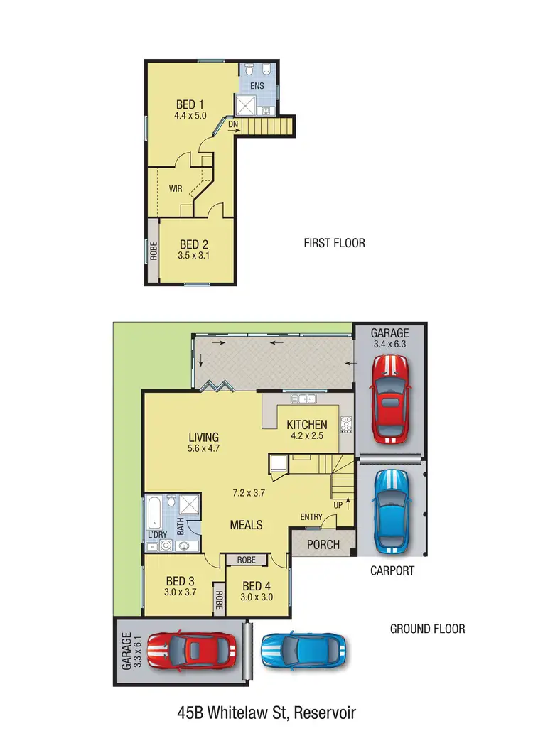 Floorplan of Homely townhouse listing, 45B Whitelaw Street, Reservoir VIC 3073