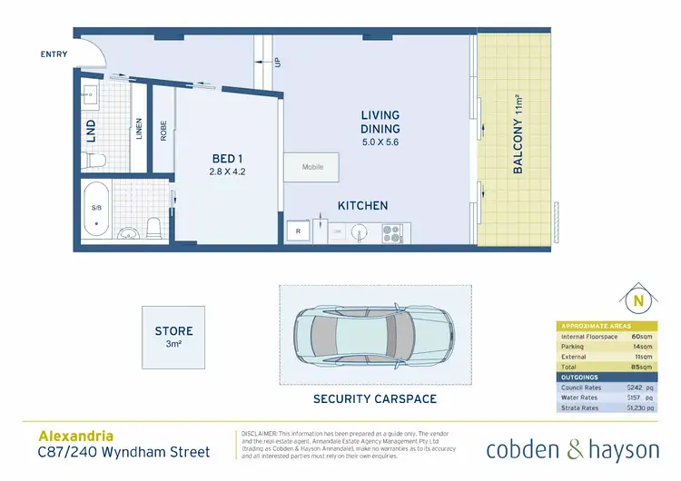 Floorplan of Homely apartment listing, C87/240 Wyndham Street, Alexandria NSW 2015
