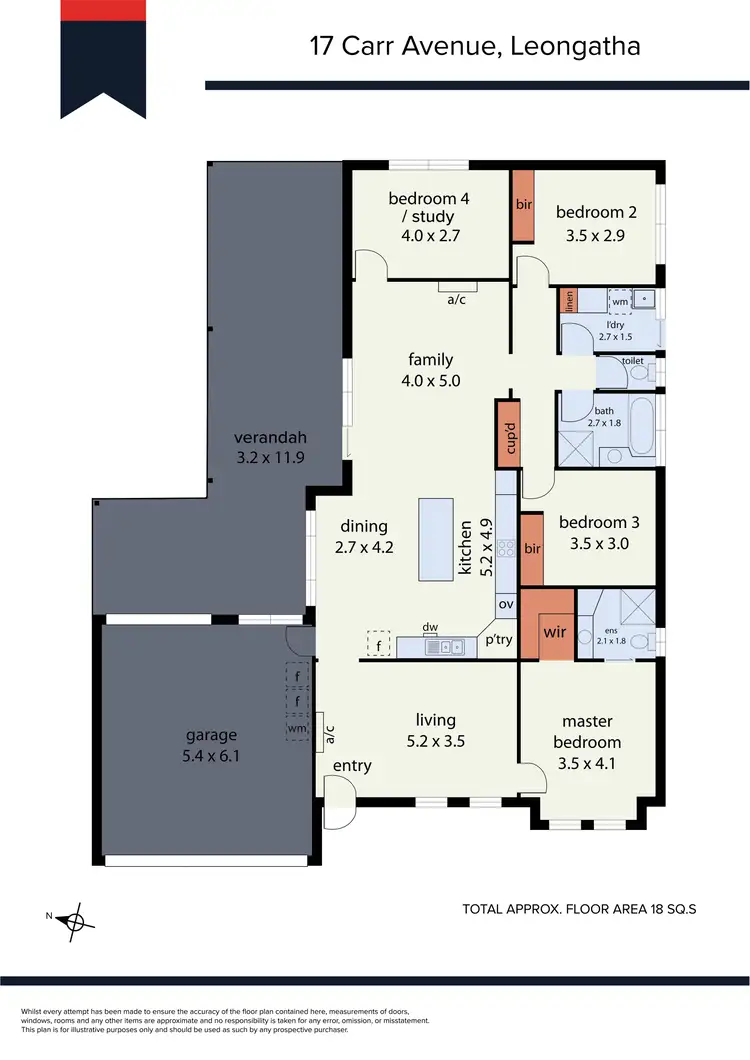 Floorplan of Homely house listing, 17 Carr Avenue, Leongatha VIC 3953