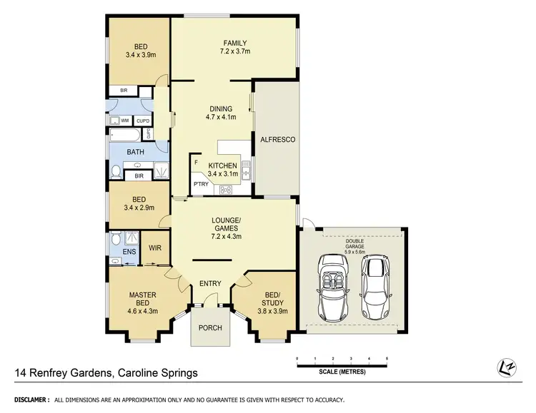 Floorplan of Homely house listing, 14 Renfrey Gardens, Caroline Springs VIC 3023