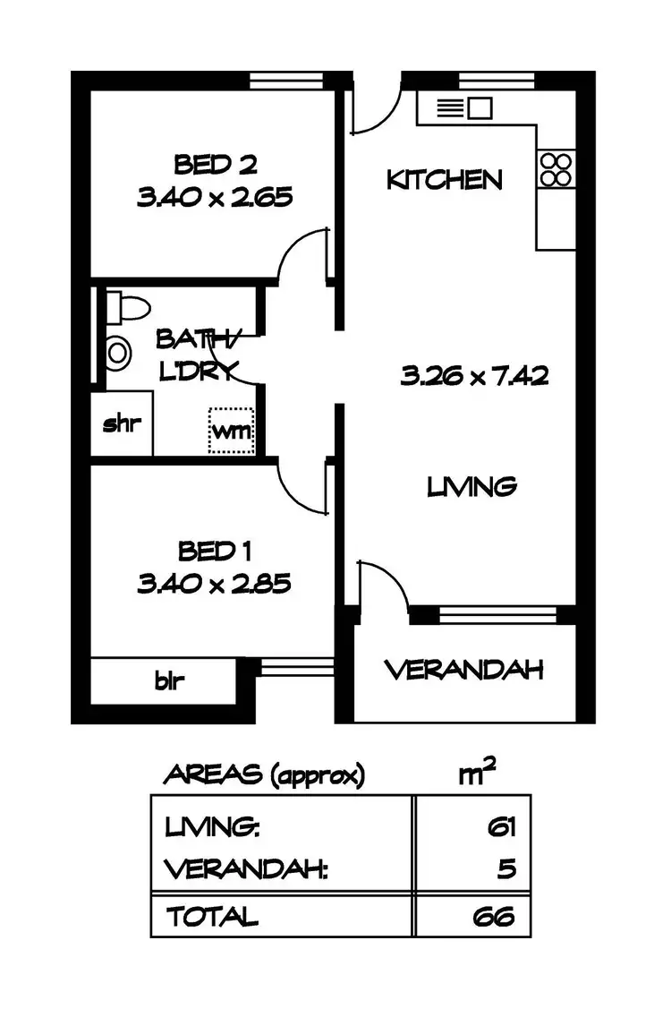 Floorplan of Homely unit listing, 55/2 Ayliffes Road, St Marys SA 5042
