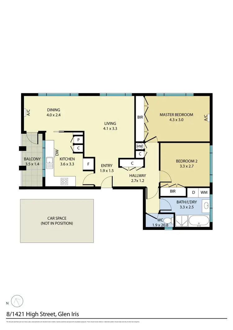 Floorplan of Homely apartment listing, 8/1421 High Street, Glen Iris VIC 3146