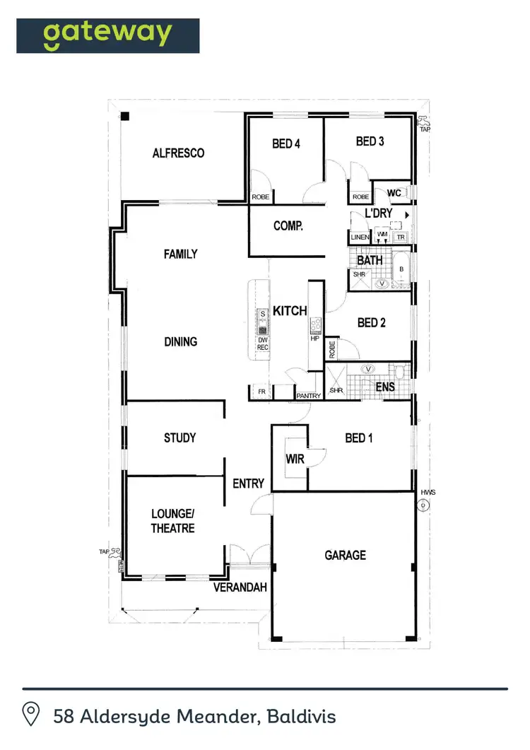 Floorplan of Homely house listing, 58 Aldersyde Meander, Baldivis WA 6171