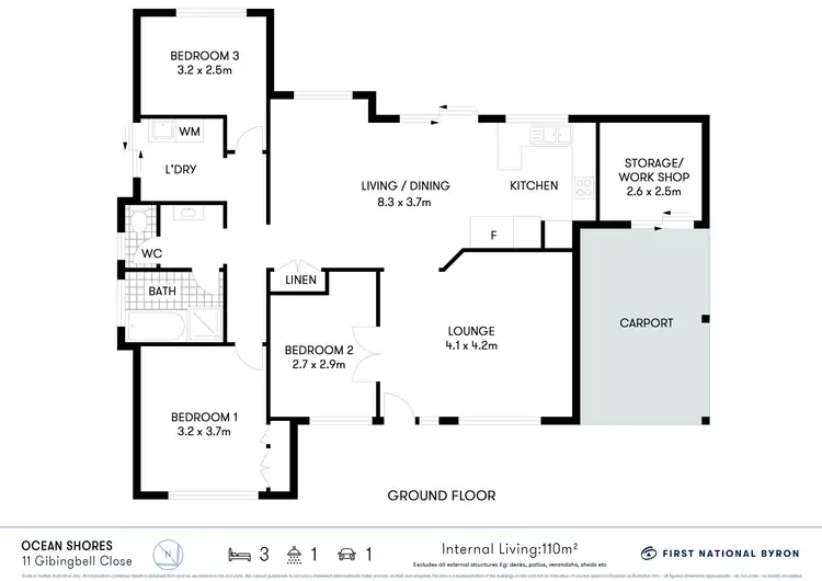 Floorplan of Homely house listing, 11 Gibingbell Close, Ocean Shores NSW 2483