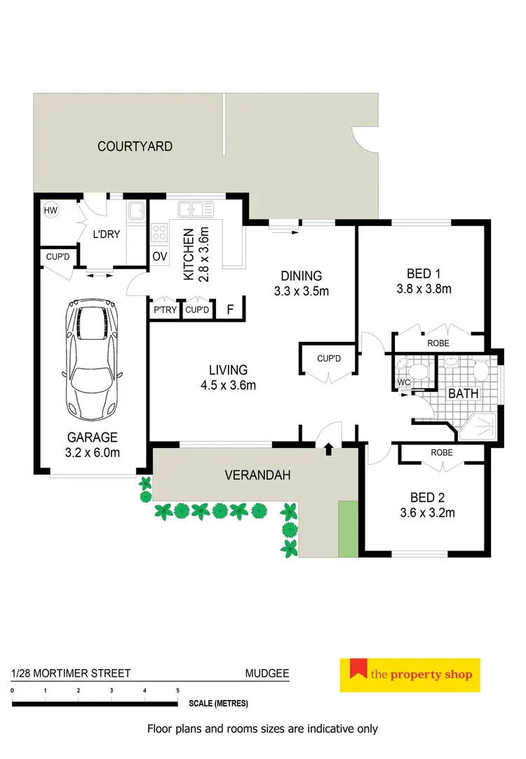 Floorplan of Homely unit listing, 1/28 Mortimer Street, Mudgee NSW 2850