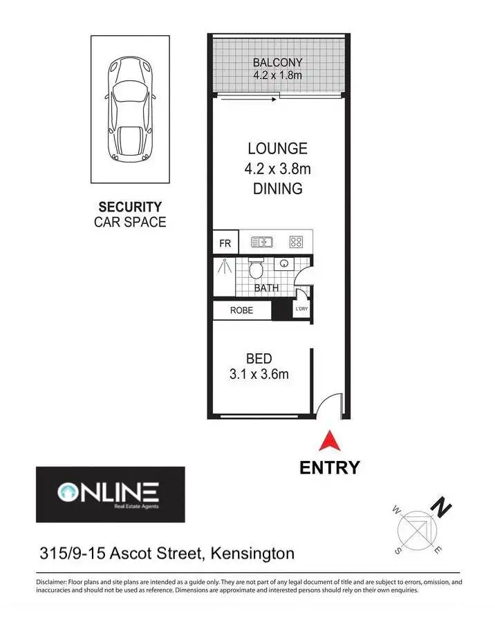 Floorplan of Homely apartment listing, 315/9-15 Ascot Street, Kensington NSW 2033