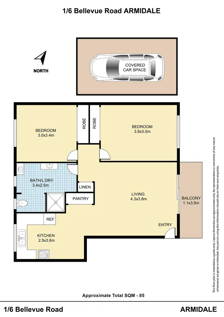 Floorplan of Homely unit listing, 1/6 Bellevue Road, Armidale NSW 2350