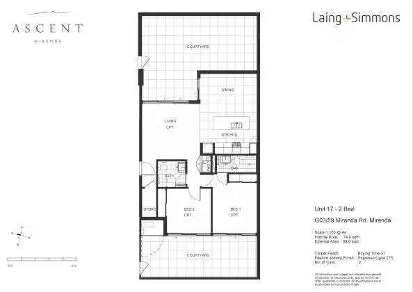 Floorplan of Homely apartment listing, G03/59 Miranda Road, Miranda NSW 2228