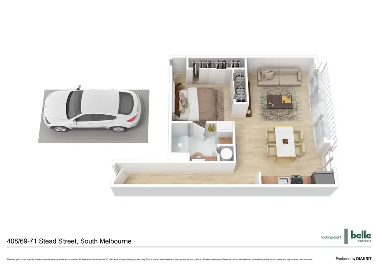 Floorplan of Homely apartment listing, 408/69-71 Stead Street, South Melbourne VIC 3205
