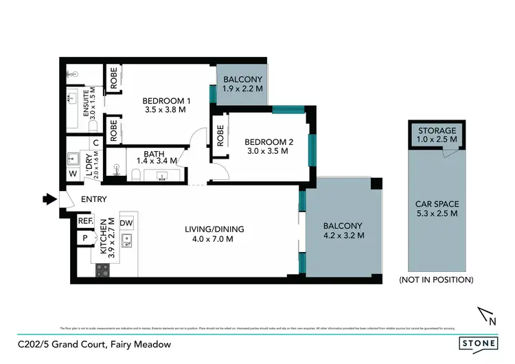 Floorplan of Homely apartment listing, C202/5 Grand Court, Fairy Meadow NSW 2519