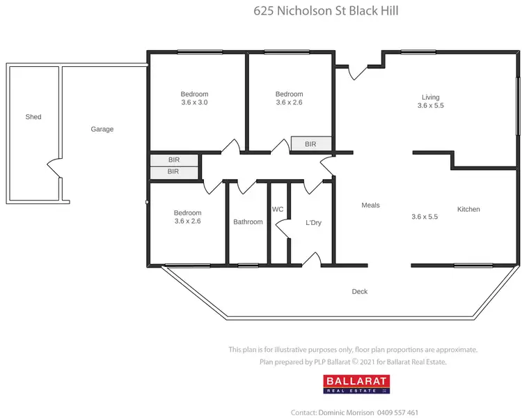 Floorplan of Homely house listing, 625 Nicholson Street, Black Hill VIC 3350