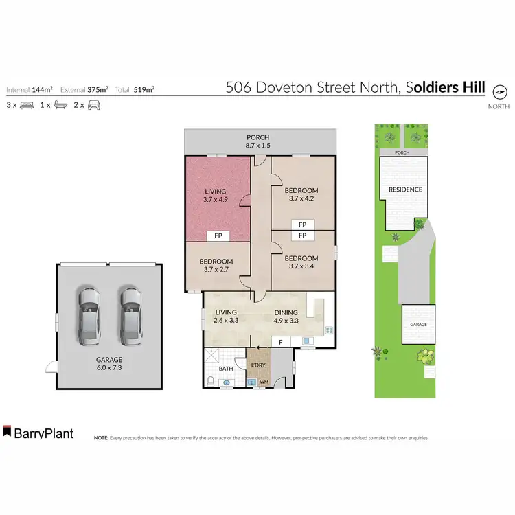 Floorplan of Homely house listing, 506 Doveton Street North, Soldiers Hill VIC 3350