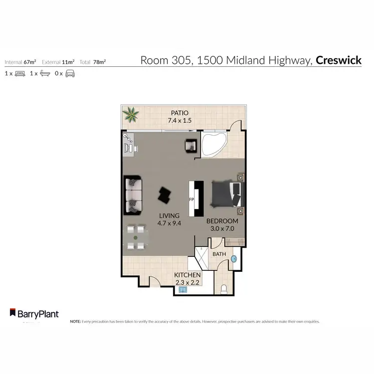 Floorplan of Homely apartment listing, 305/1500 Midland Highway, Creswick VIC 3363