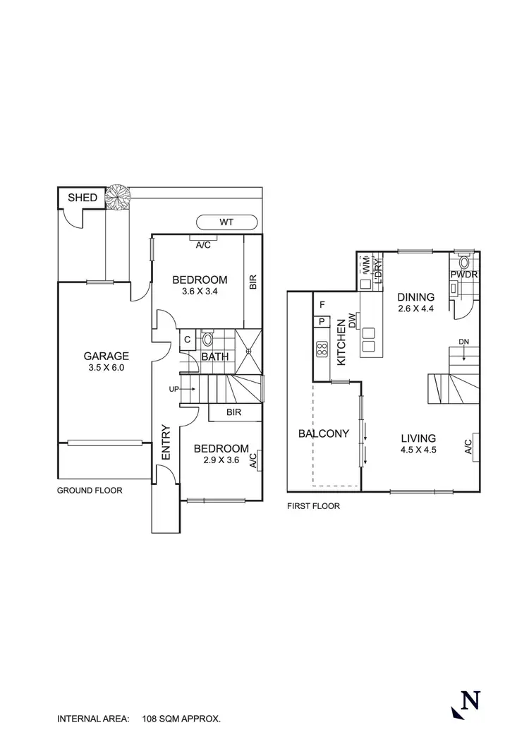 Floorplan of Homely townhouse listing, 2/80 Ross Street, Coburg VIC 3058
