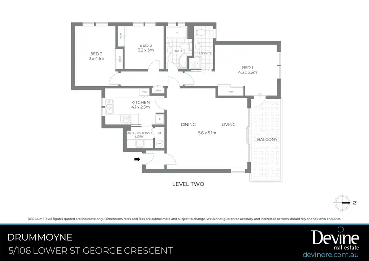 Floorplan of Homely unit listing, 5/106 Lower St Georges Crescent, Drummoyne NSW 2047
