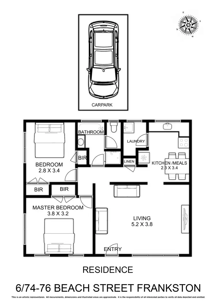 Floorplan of Homely unit listing, 6/74-76 Beach Street, Frankston VIC 3199
