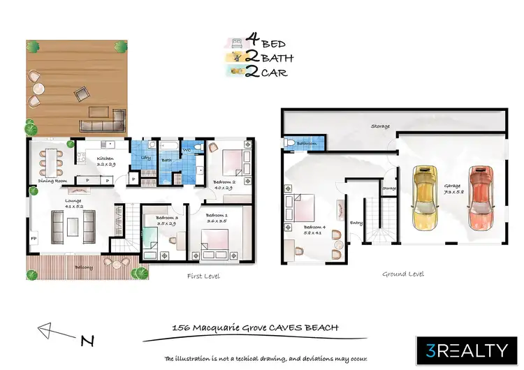 Floorplan of Homely house listing, 156 Macquarie Grove, Caves Beach NSW 2281