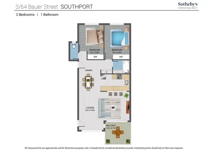 Floorplan of Homely unit listing, 3/64 Bauer Street, Southport QLD 4215