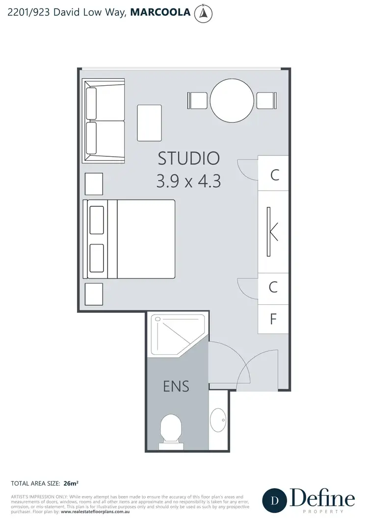 Floorplan of Homely apartment listing, 2201/923 David Low Way, Marcoola QLD 4564