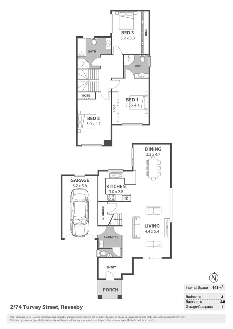 Floorplan of Homely townhouse listing, 2/74 Turvey Street, Revesby NSW 2212