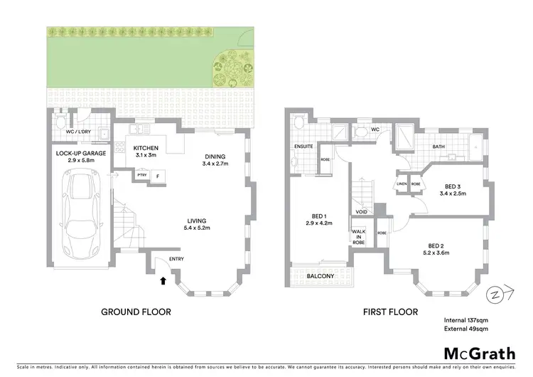Floorplan of Homely townhouse listing, 1/45 Surf Street, Long Jetty NSW 2261