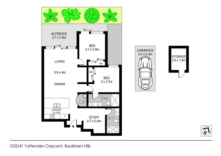 Floorplan of Homely apartment listing, G05/41 Yattenden Crescent, Baulkham Hills NSW 2153