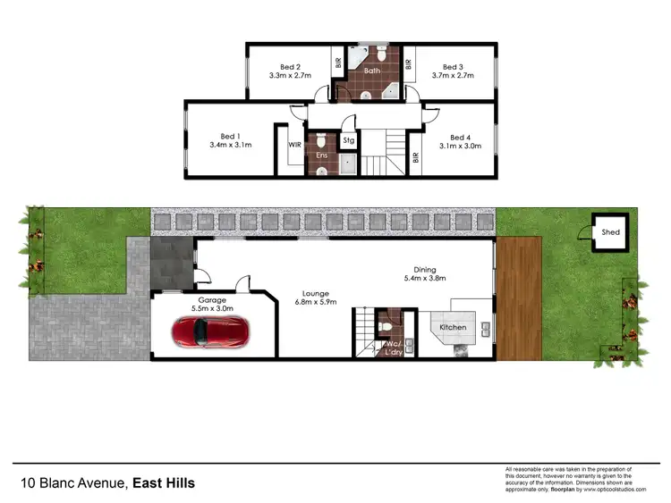 Floorplan of Homely semi-detached listing, 10 Blanc Avenue, East Hills NSW 2213