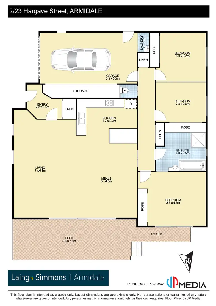 Floorplan of Homely semi-detached listing, 2/23 Hargrave Street, Armidale NSW 2350