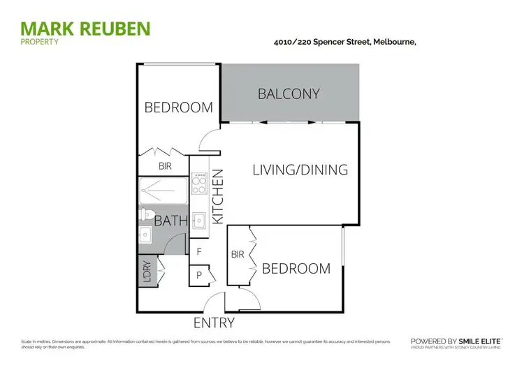 Floorplan of Homely apartment listing, 4010/220 Spencer Street, Melbourne VIC 3000