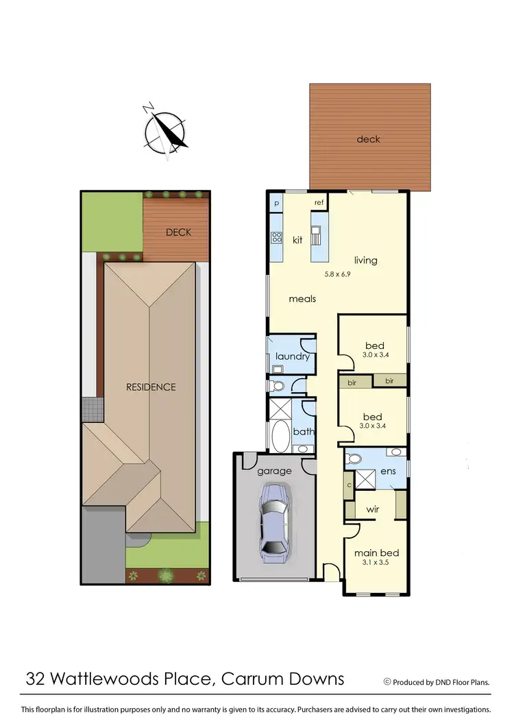 Floorplan of Homely house listing, 32 Wattlewoods Place, Carrum Downs VIC 3201