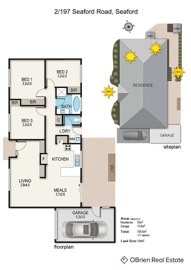 Floorplan of Homely unit listing, 2/197 Seaford Road, Seaford VIC 3198