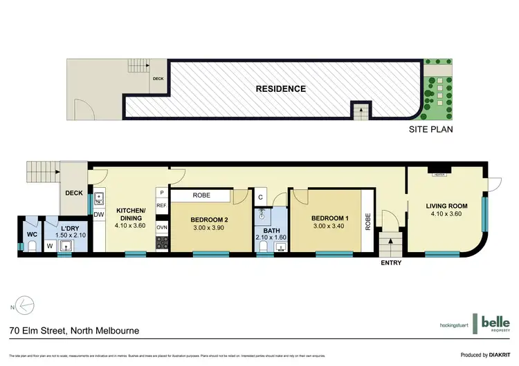 Floorplan of Homely semi-detached listing, 70 Elm Street, North Melbourne VIC 3051