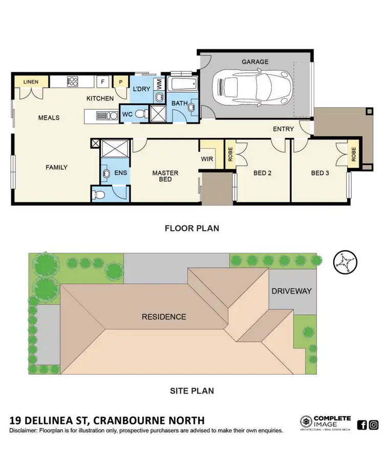 Floorplan of Homely house listing, 19 Dellinea Street, Cranbourne North VIC 3977