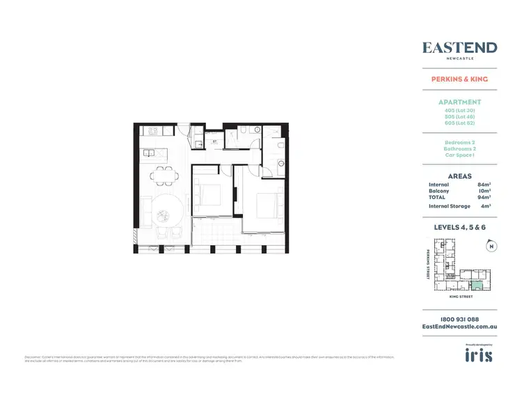 Floorplan of Homely apartment listing, 305/11 Perkins Street, Newcastle NSW 2300
